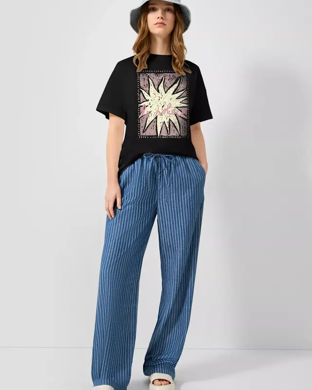 QS by S. Oliver T-Shirt Frontprint - Black