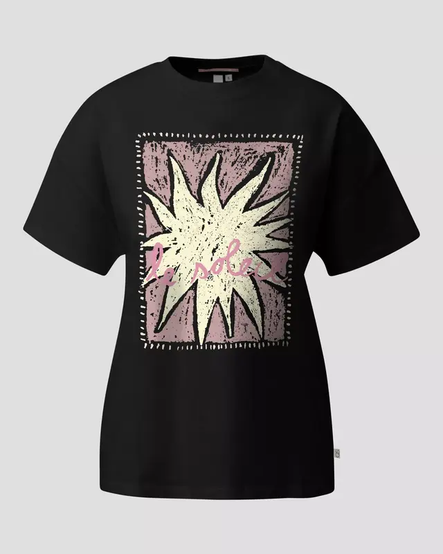 QS by S. Oliver T-Shirt Frontprint - Black