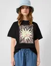 QS by S. Oliver T-Shirt Frontprint - Black