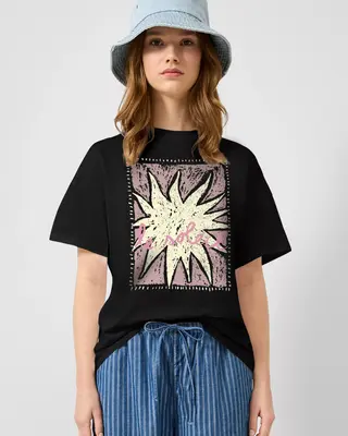 QS by S. Oliver T-Shirt Frontprint - Black