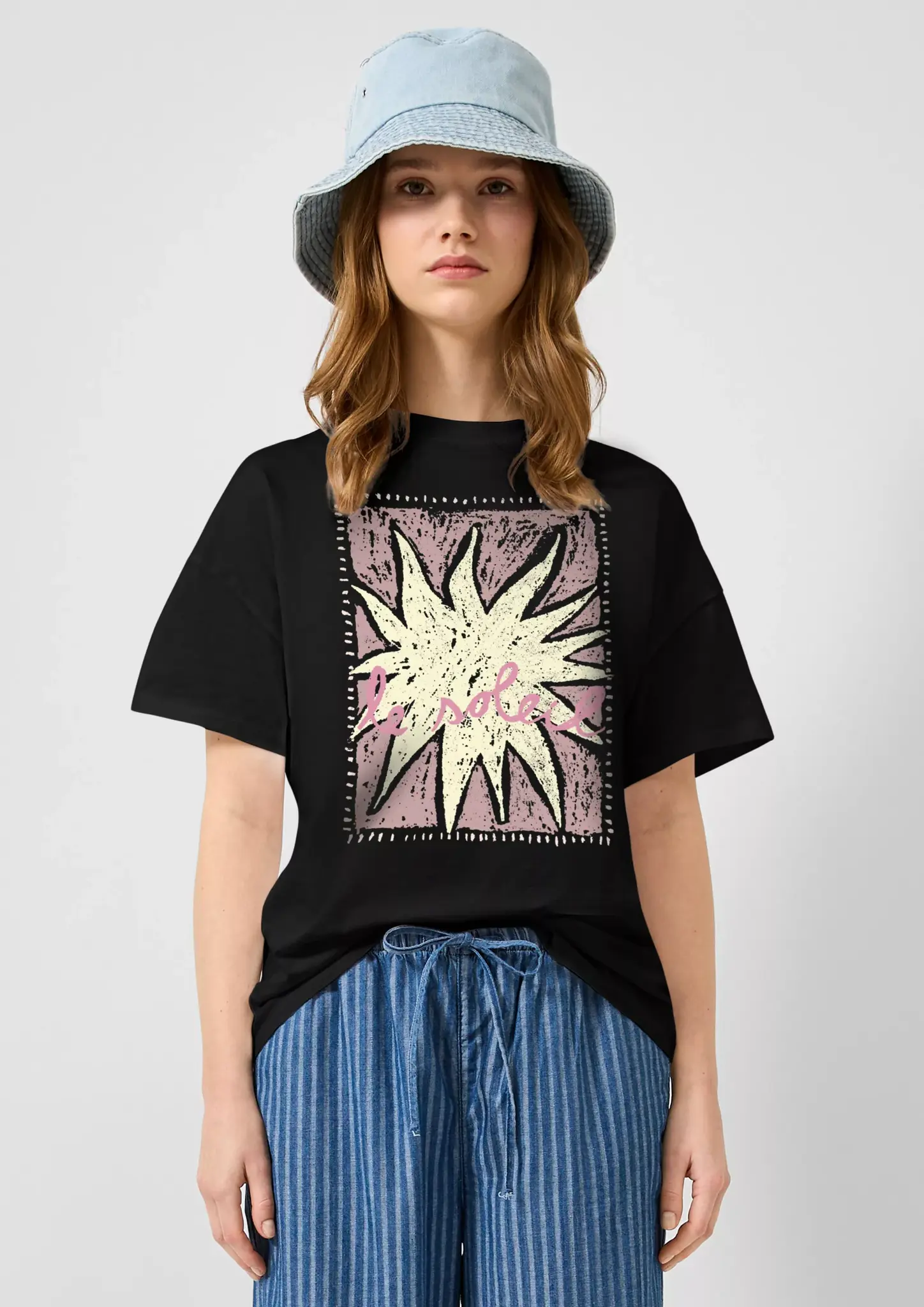 QS by S. Oliver T-Shirt Frontprint - Black