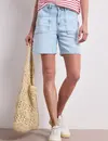 Street One Straight Leg Short - Bleached Light Blue Wash