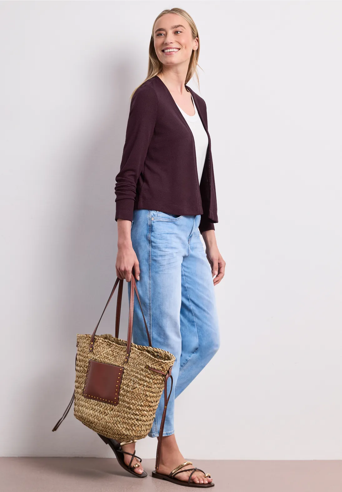 Street One Gebreid Vestje Nette - Rustic Rouge