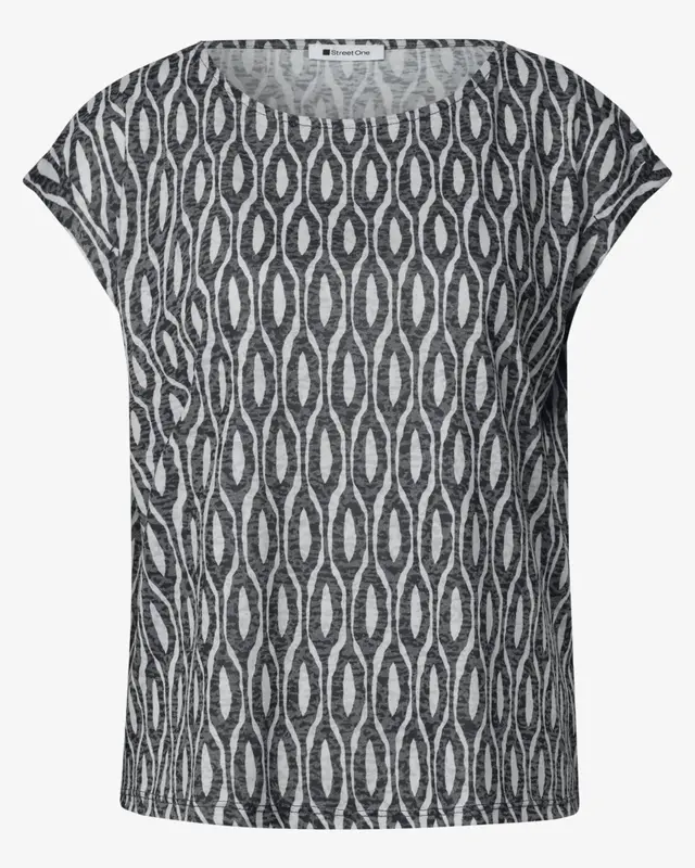 Street One Shirt Burn-Out Look - Clay Sand