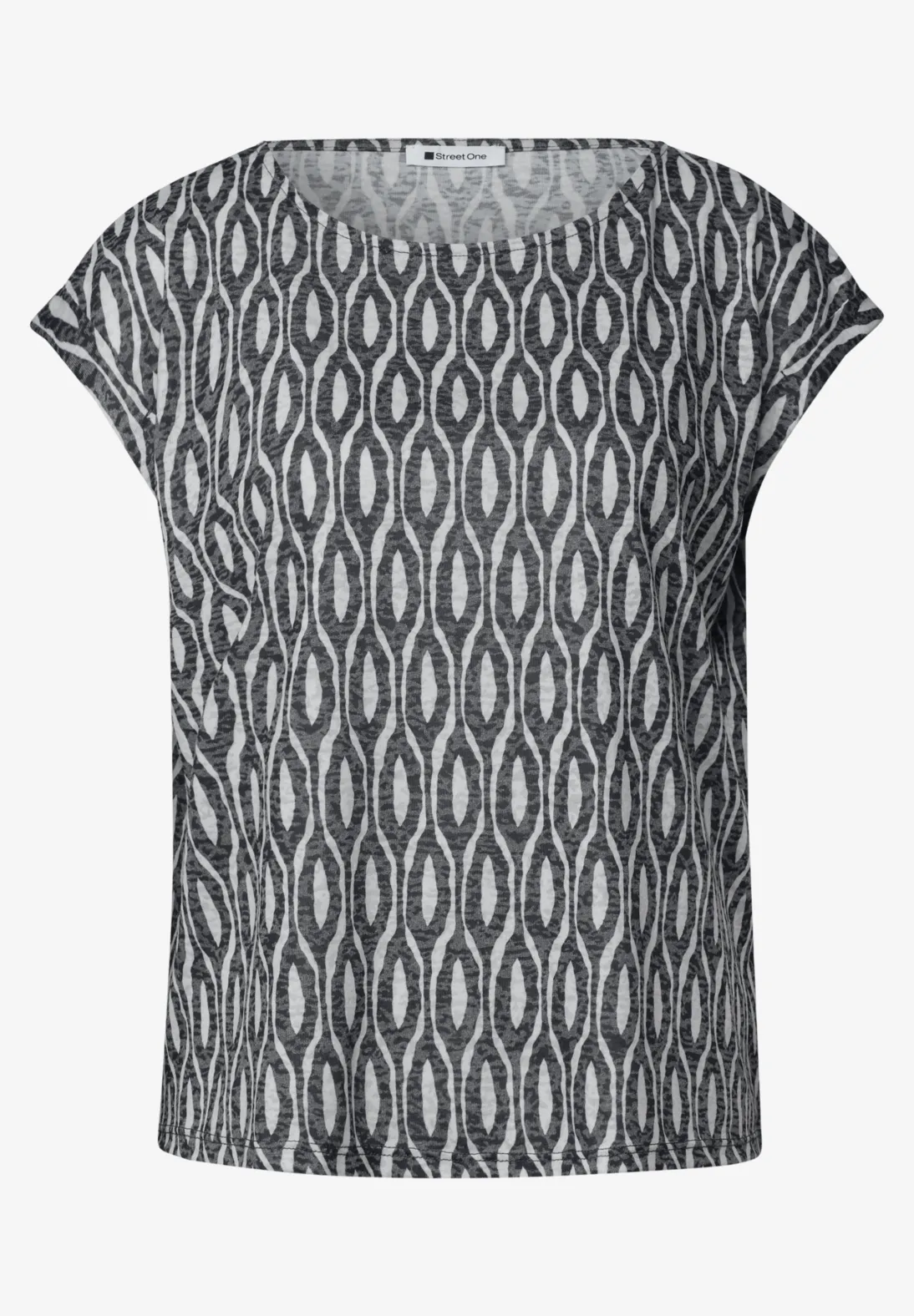 Street One Shirt Burn-Out Look - Clay Sand