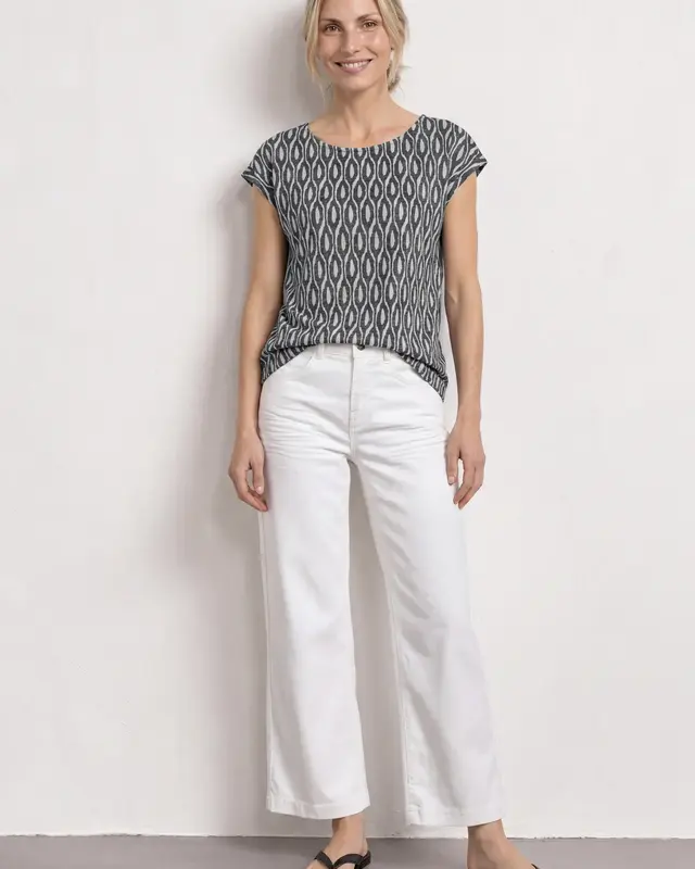 Street One Shirt Burn-Out Look - Clay Sand