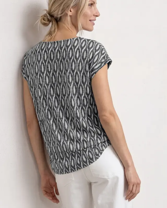 Street One Shirt Burn-Out Look - Clay Sand