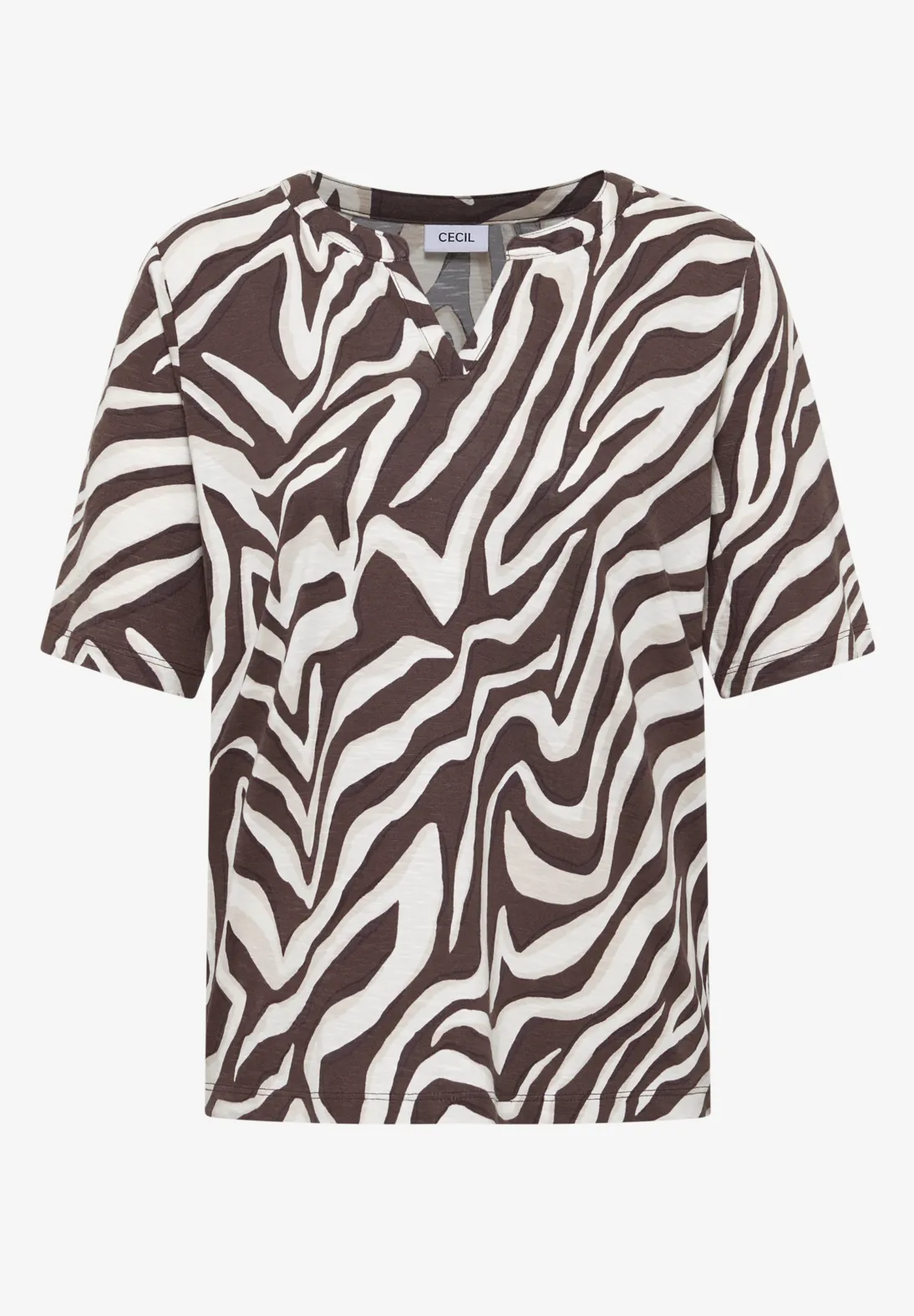 Cecil Shirt met Print - Brown Cacao