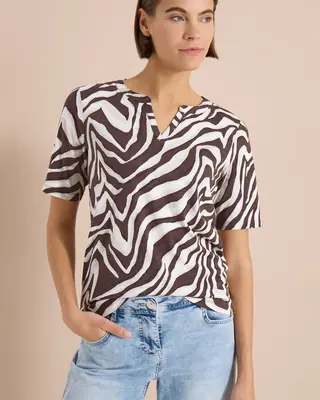 Cecil Shirt met Print - Brown Cacao