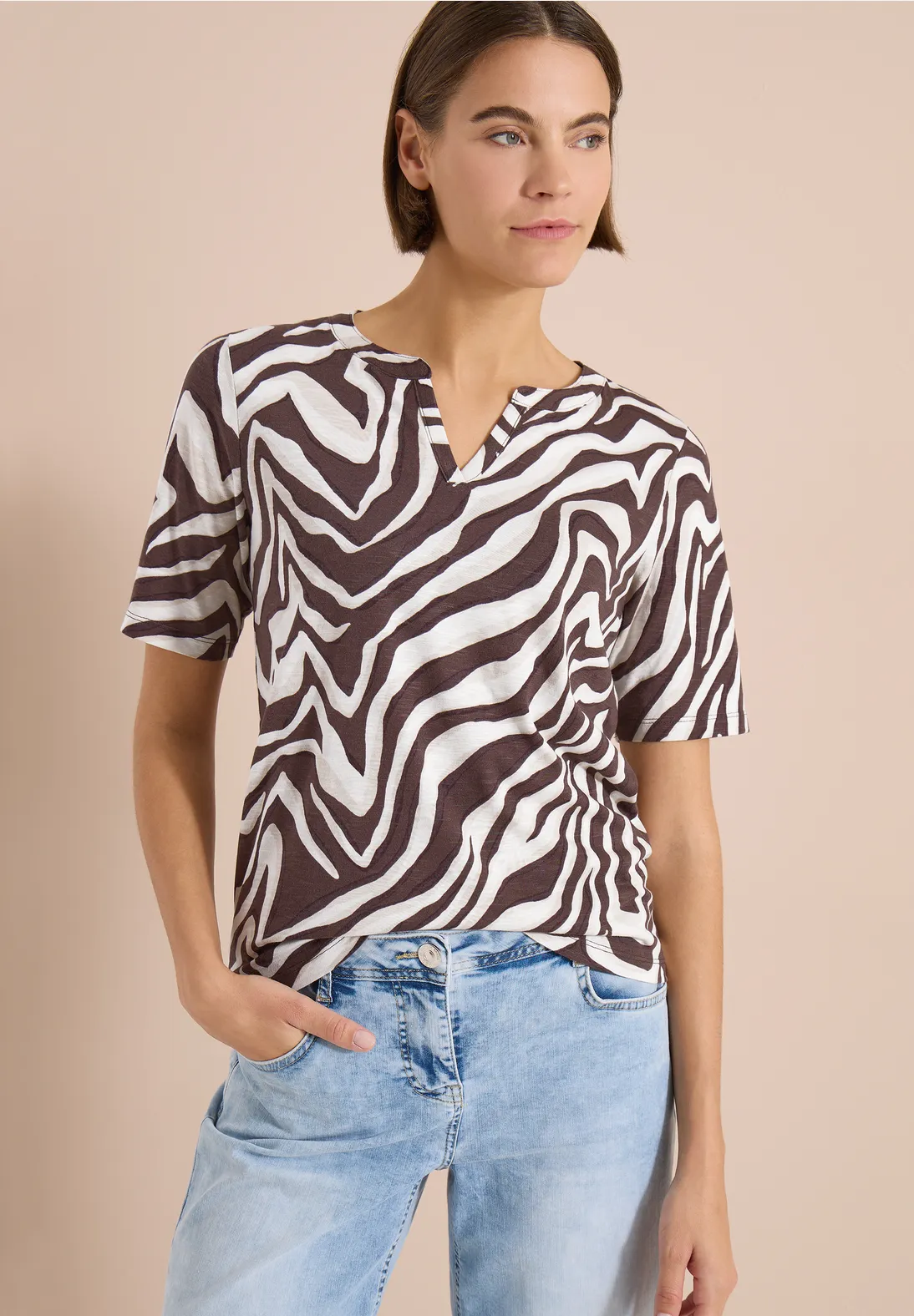 Cecil Shirt mit Print - Brown Cacao