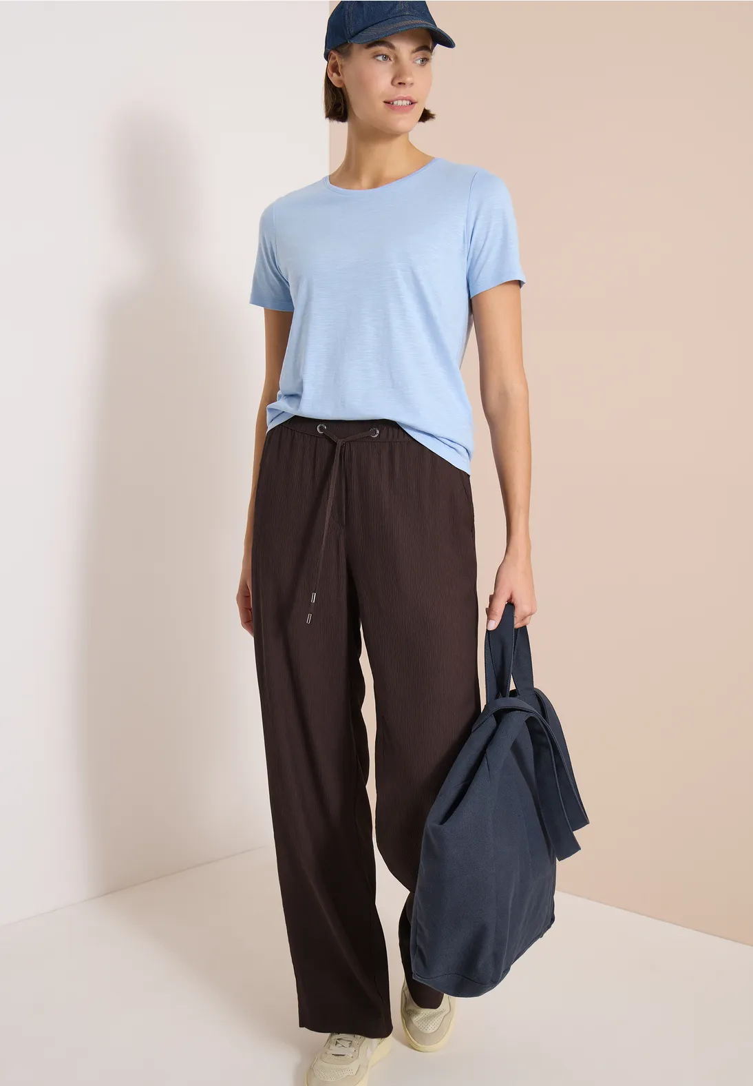 Cecil High Waist Pants - Brown Cacao