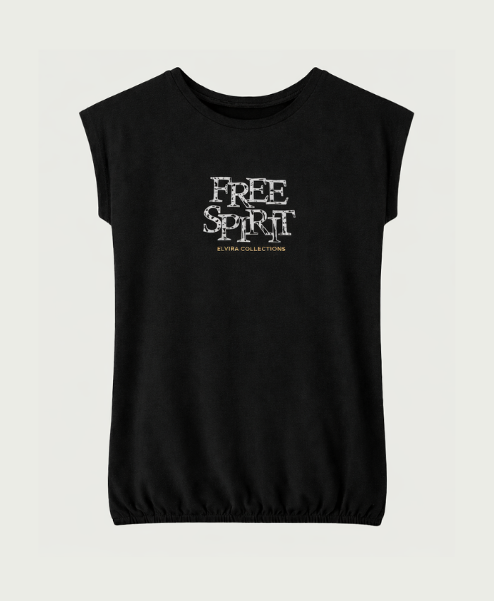 Elvira Collections T-Shirt Free Spirit - Black