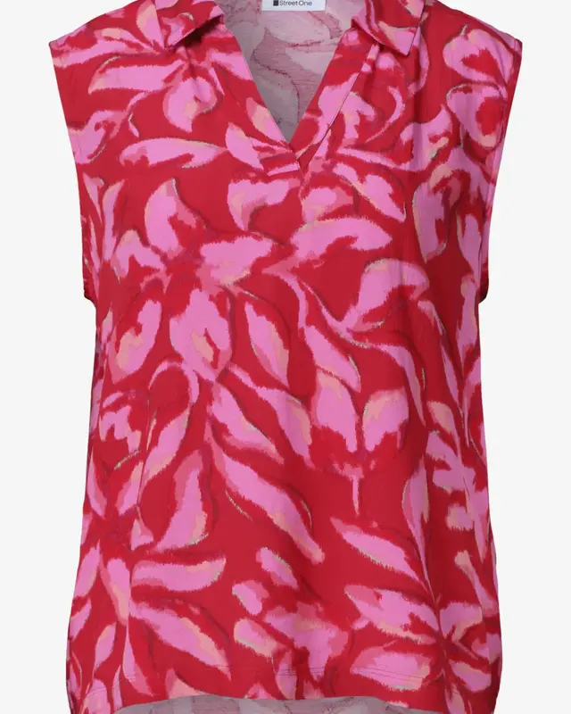 Street One Top with Print - Salsa Red