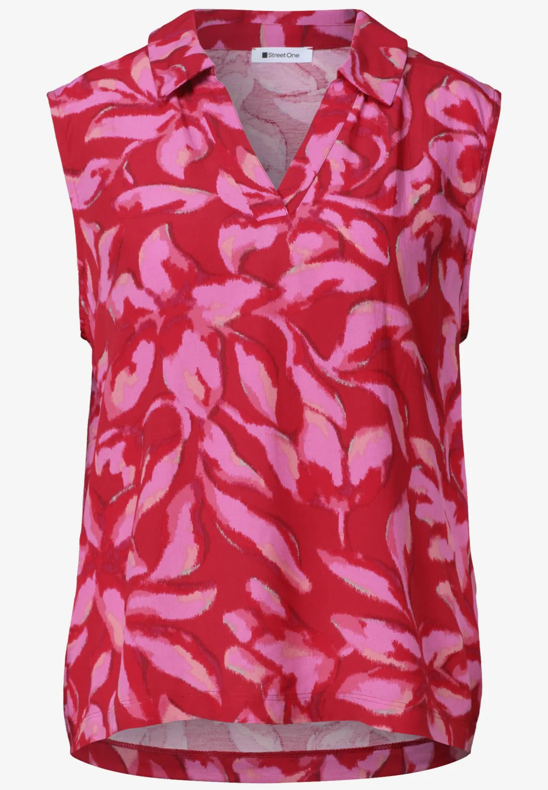 Street One Top with Print - Salsa Red