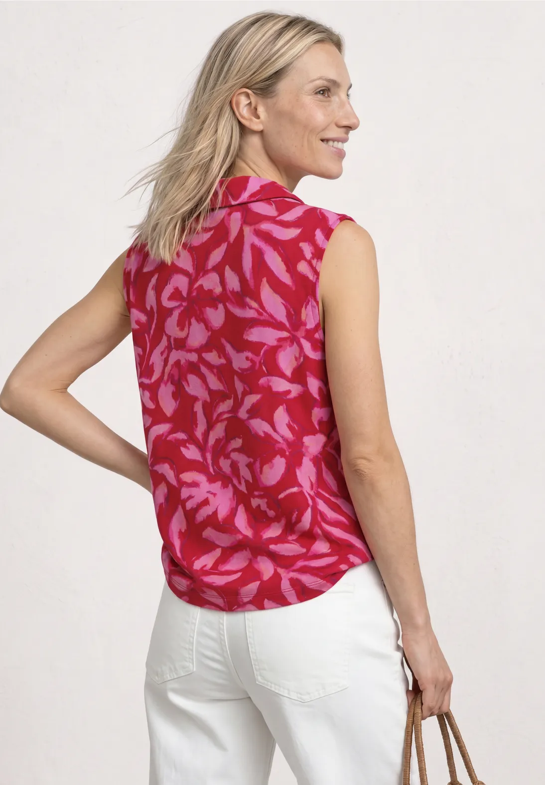 Street One Top met Print - Salsa Red