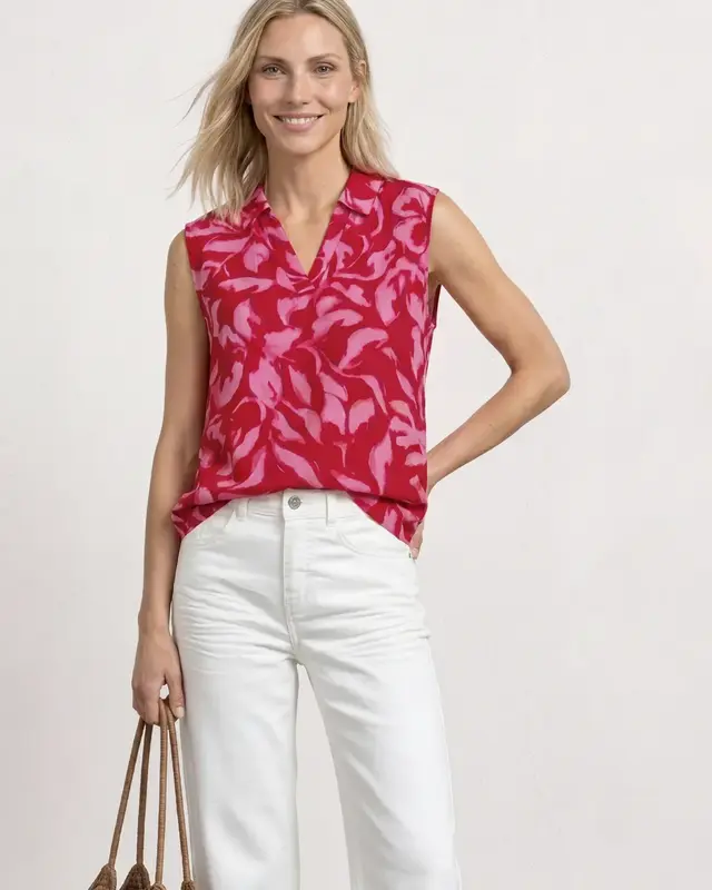 Street One Top met Print - Salsa Red