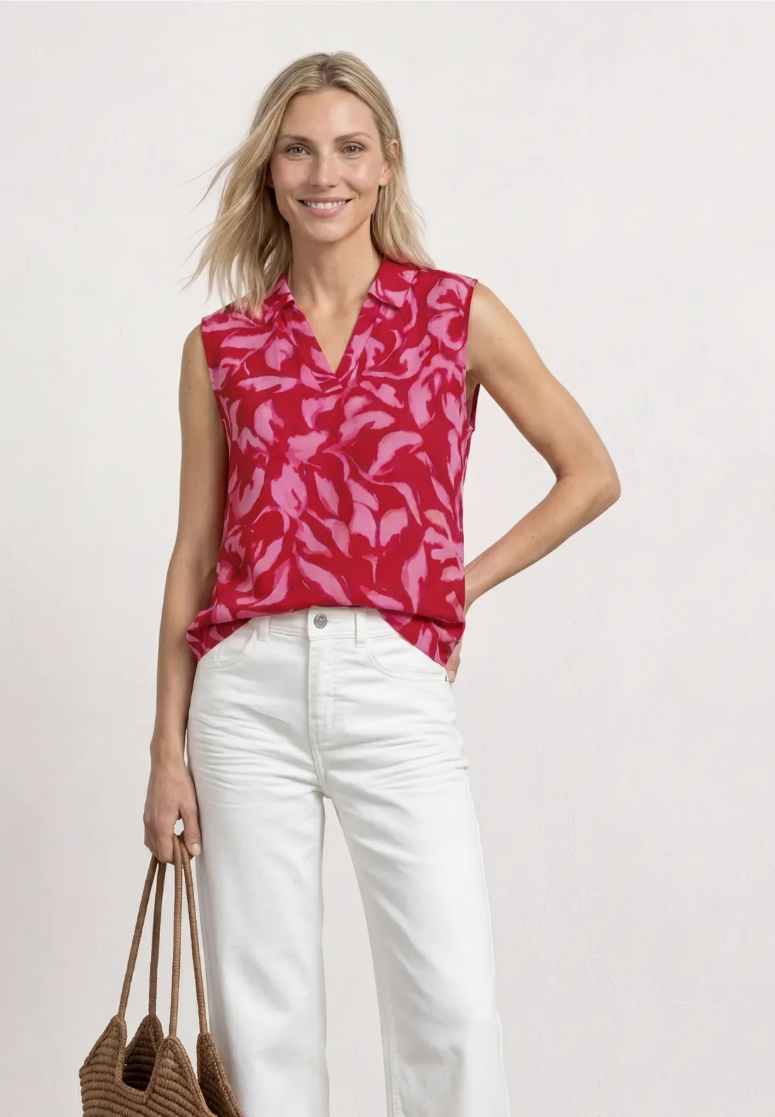 Street One Top with Print - Salsa Red