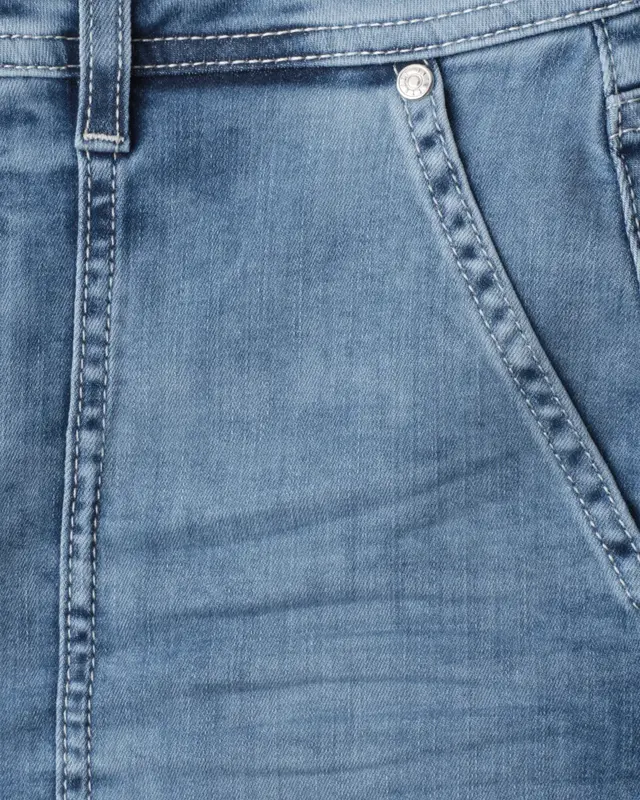 Street One Straight Leg Denim Short - Dark Mid Blue