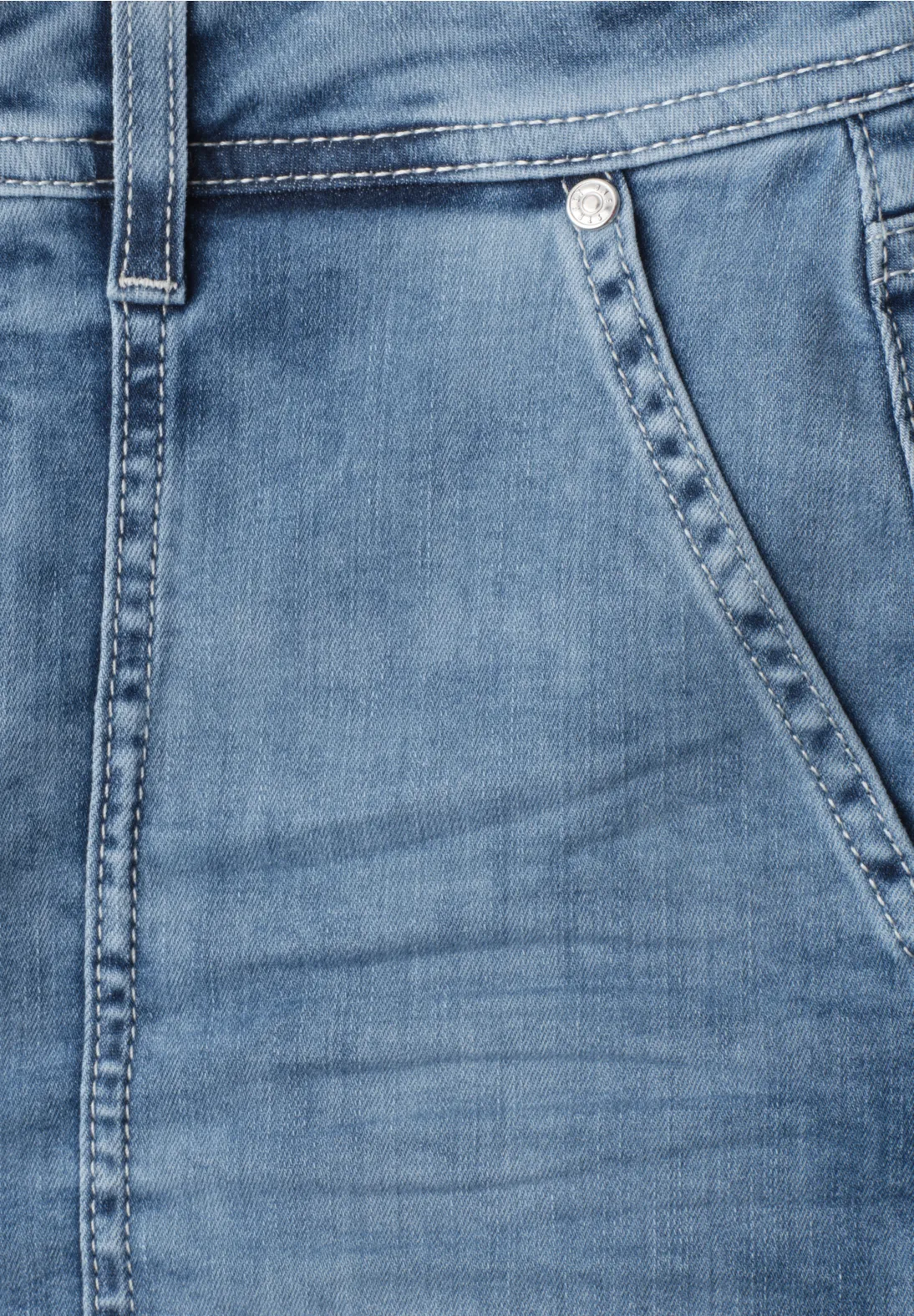 Street One Straight Leg Denim Short - Dark Mid Blue