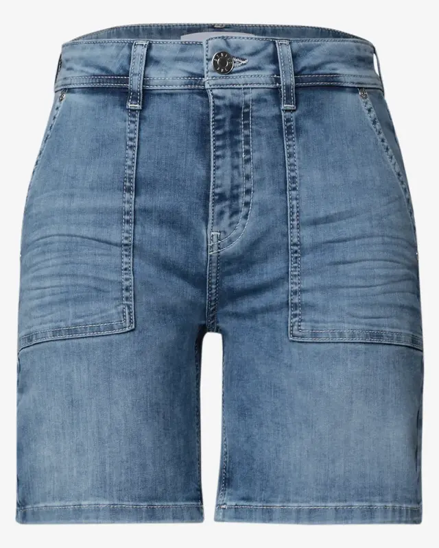 Street One Straight Leg Denim Short - Dark Mid Blue