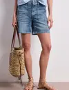 Street One Straight Leg Denim Short - Dark Mid Blue