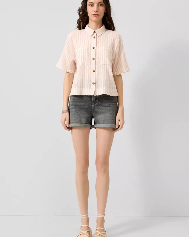 QS by S. Oliver Denim Bermuda - Grey