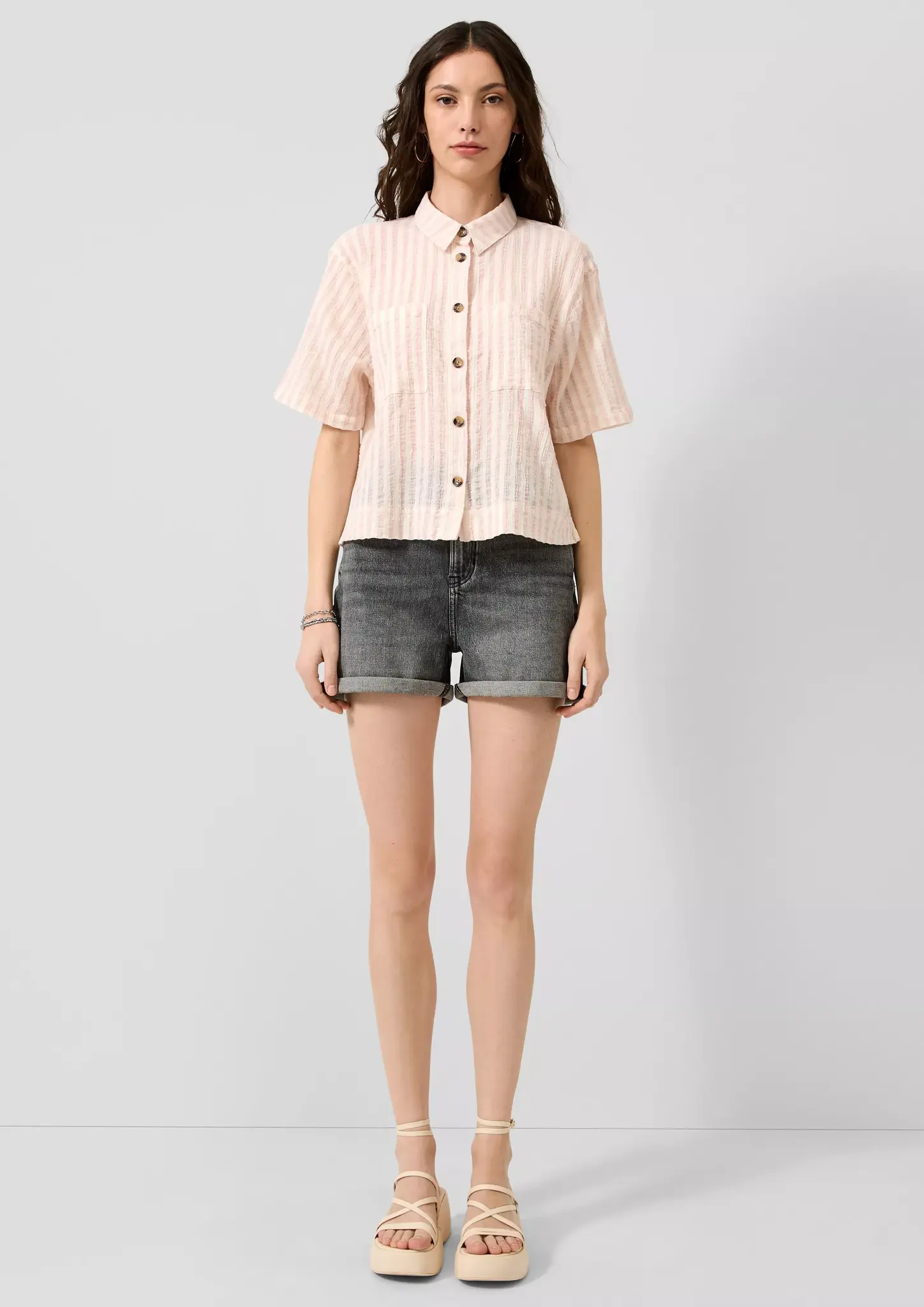 QS by S. Oliver Denim Bermuda - Grey