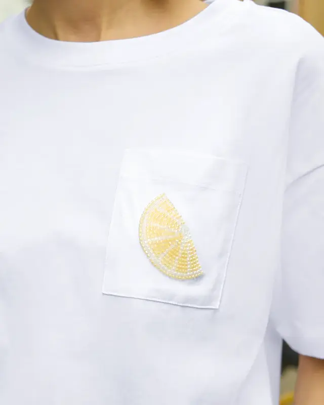 Street One Studio T-Shirt met Pareldetail - White