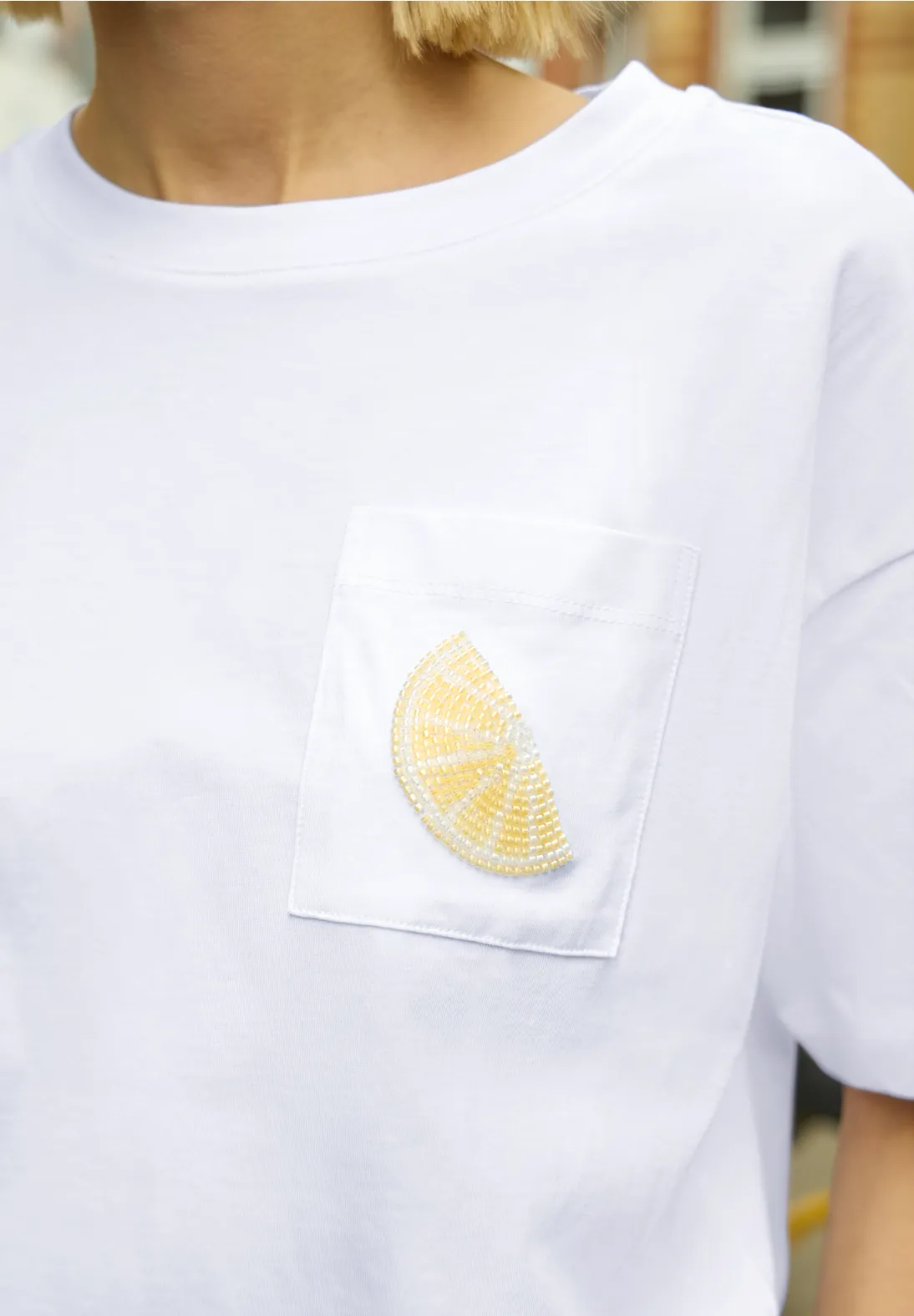 Street One Studio T-Shirt with Pearl Detail - White
