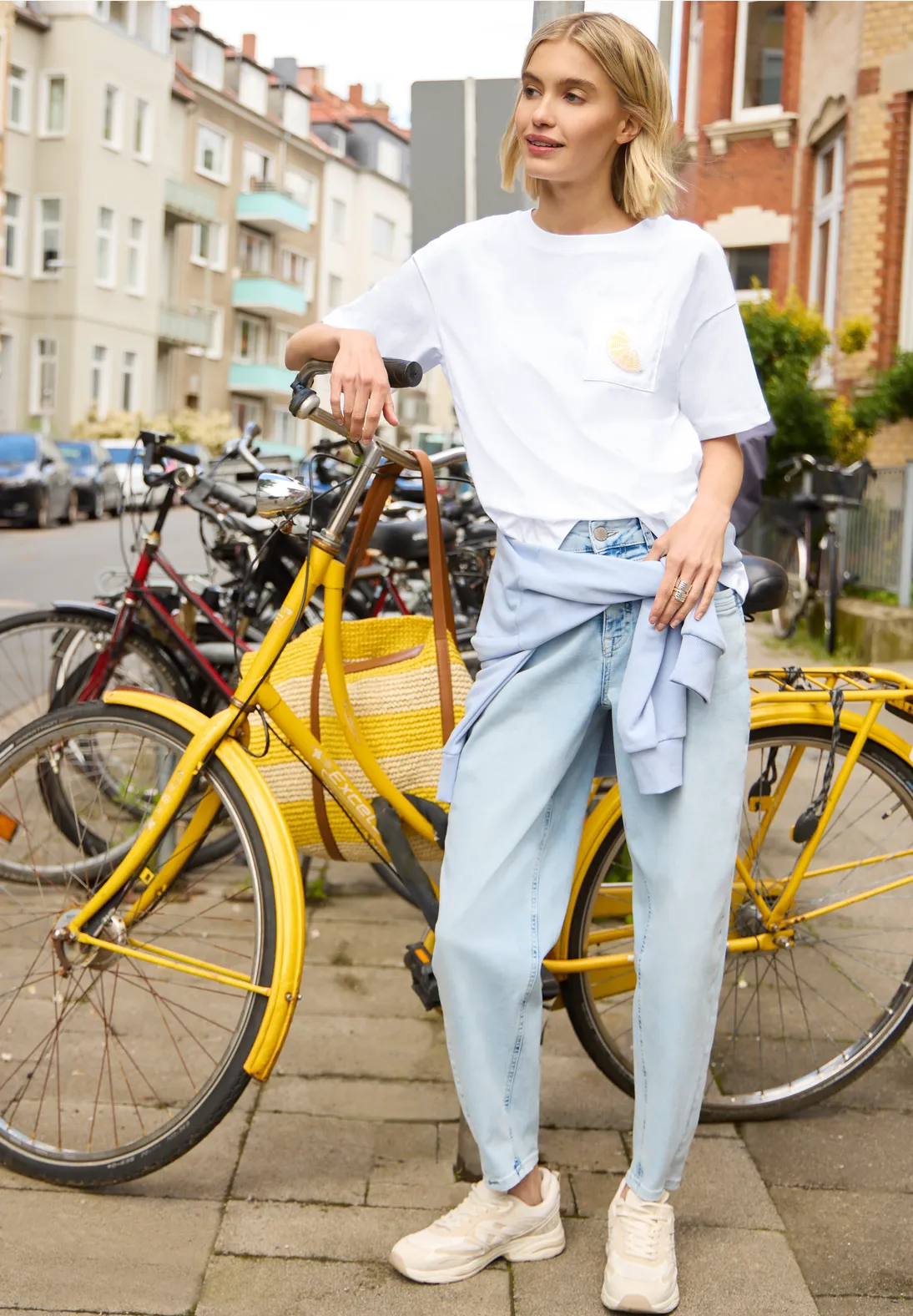Street One Studio T-Shirt met Pareldetail - White