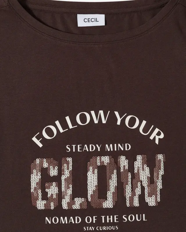 Cecil Shirt met Knoopdetail - Brown Cacao