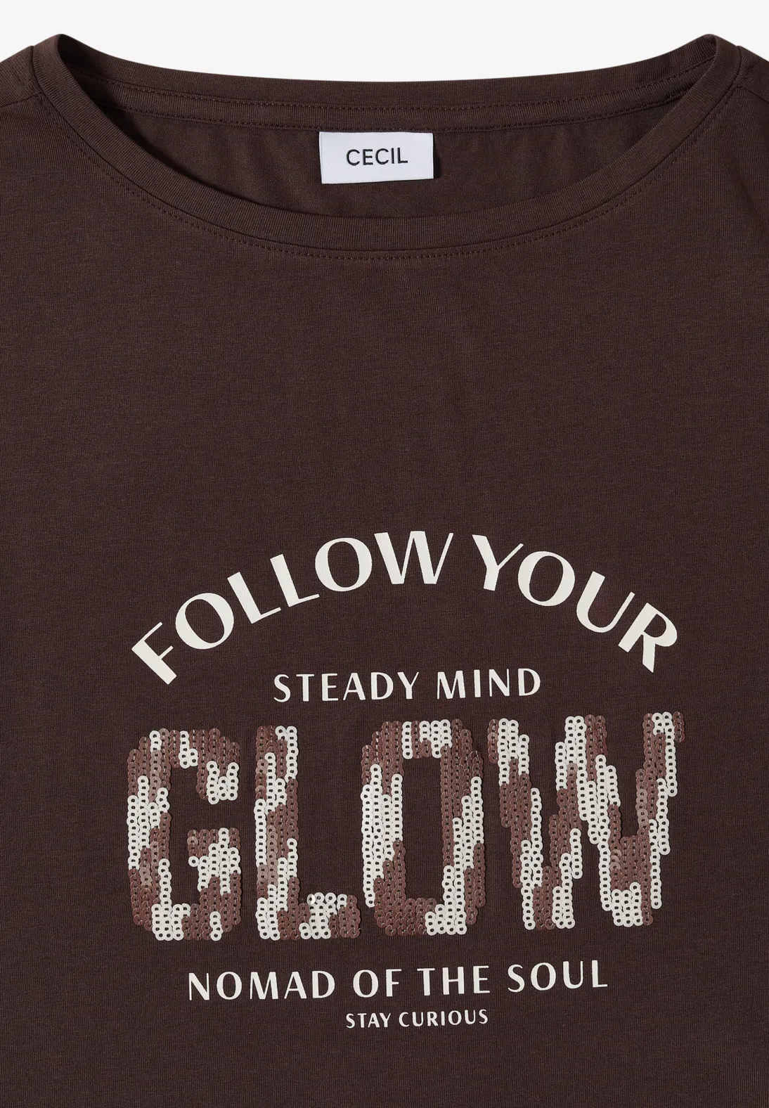 Cecil Shirt met Knoopdetail - Brown Cacao