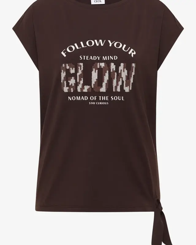 Cecil Shirt met Knoopdetail - Brown Cacao