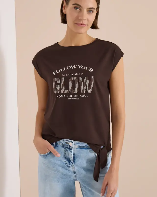 Cecil Shirt met Knoopdetail - Brown Cacao