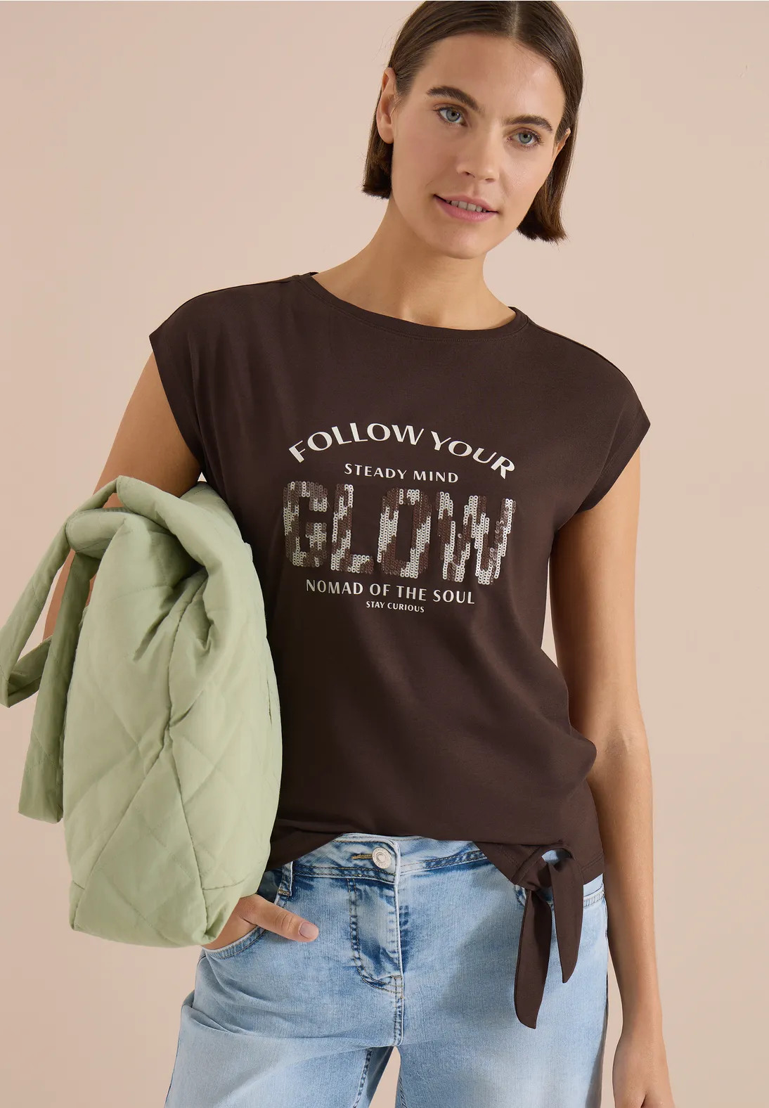 Cecil Shirt met Knoopdetail - Brown Cacao