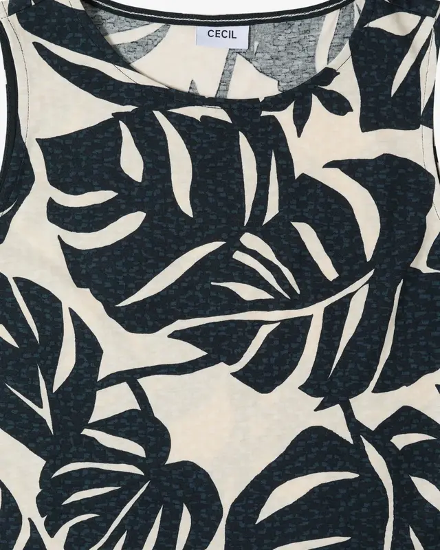Cecil Top with Leafprint - Palm Breeze Green