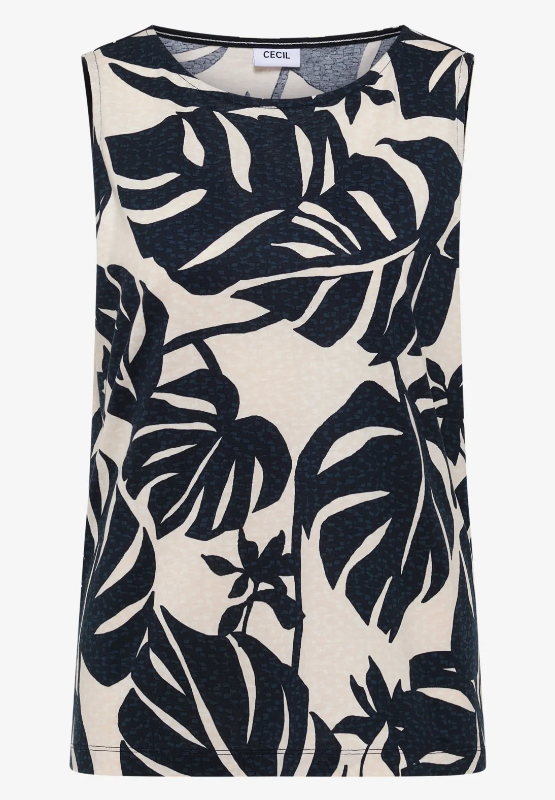 Cecil Top met Bladprint - Palm Breeze Green