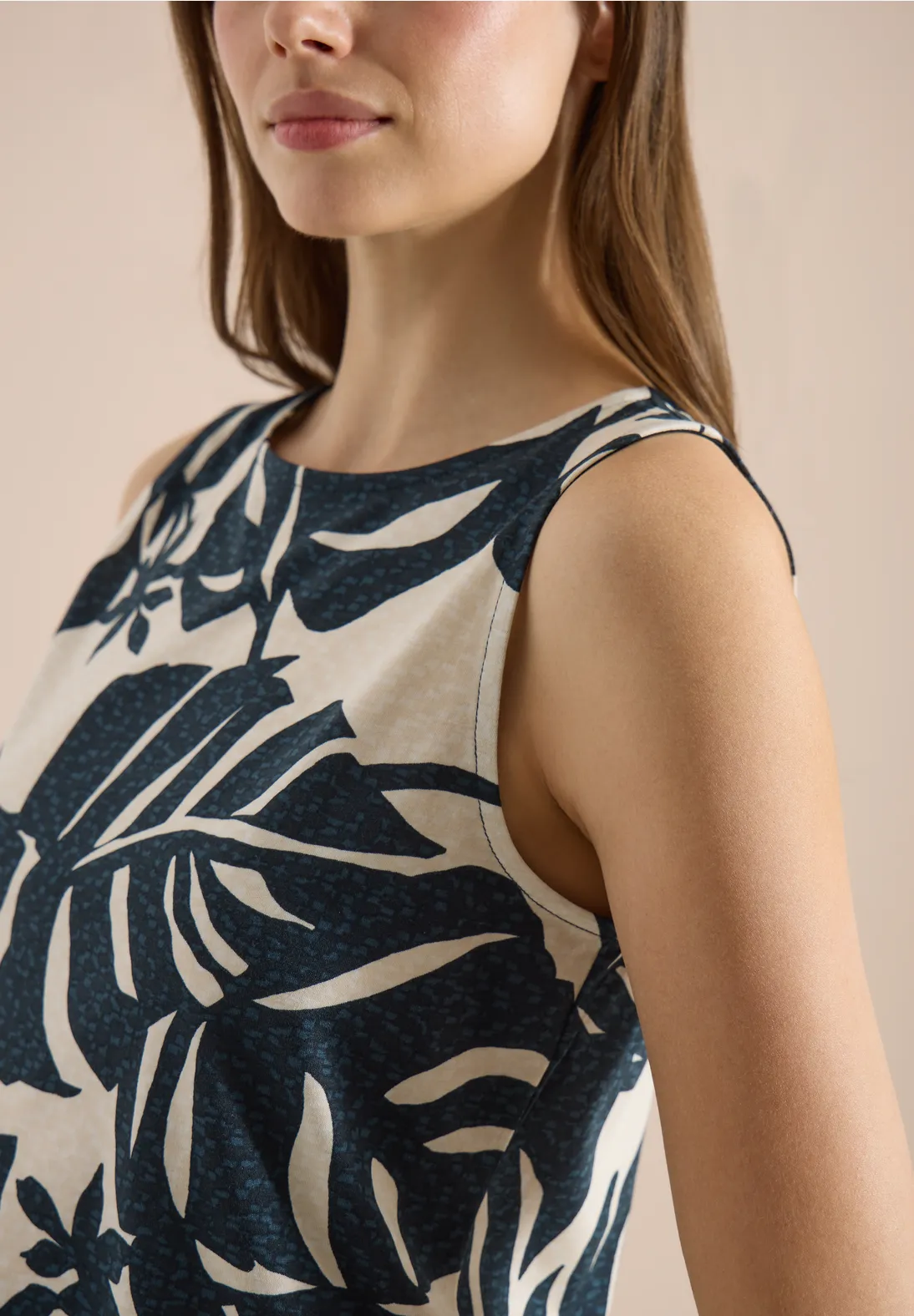 Cecil Top met Bladprint - Palm Breeze Green