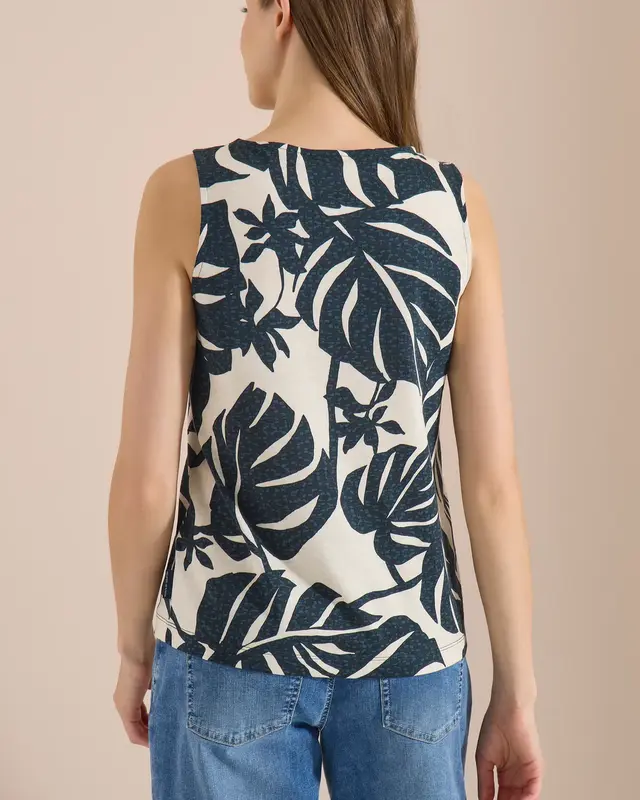 Cecil Top mit Blattprint - Palm Breeze Green