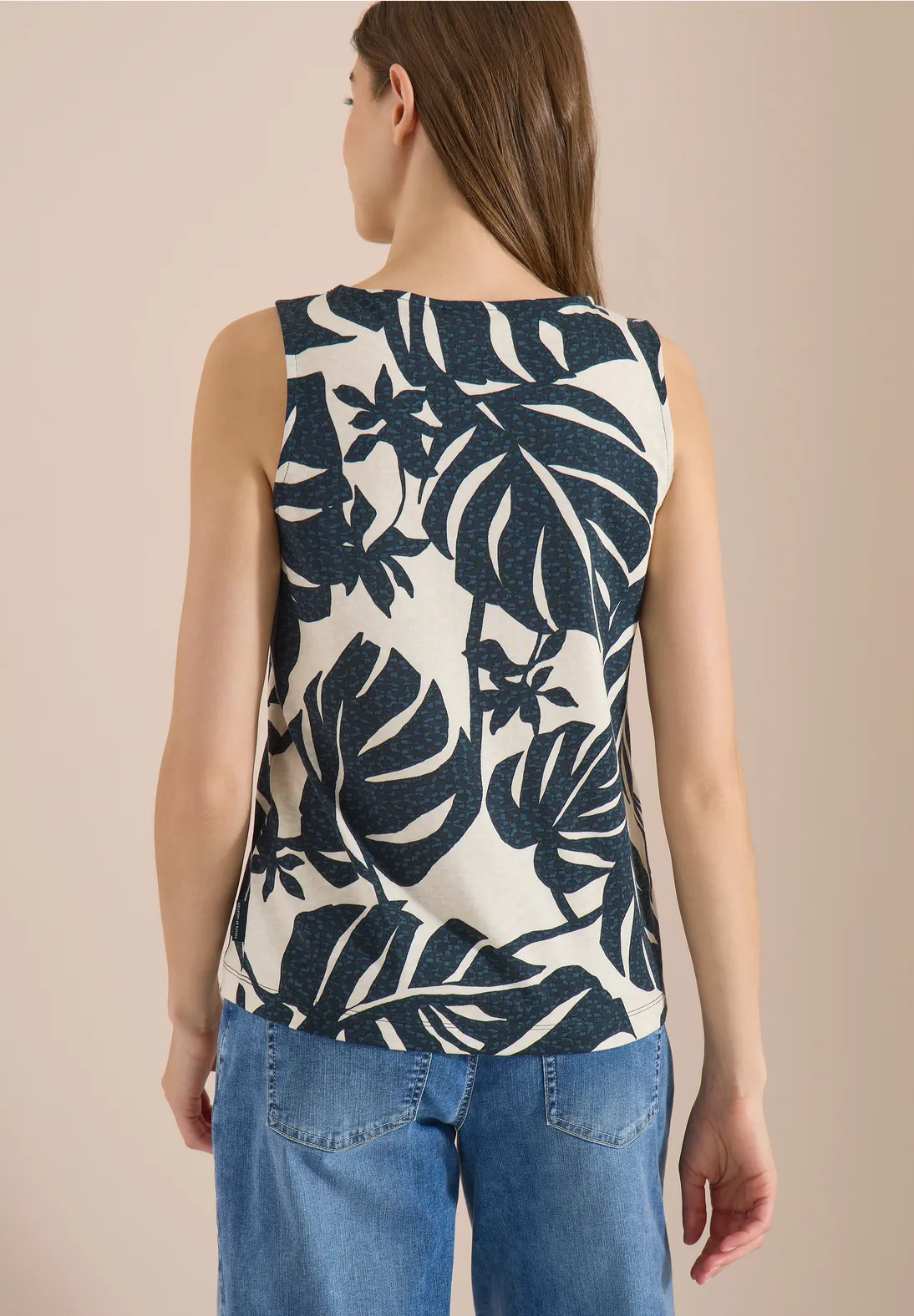 Cecil Top met Bladprint - Palm Breeze Green