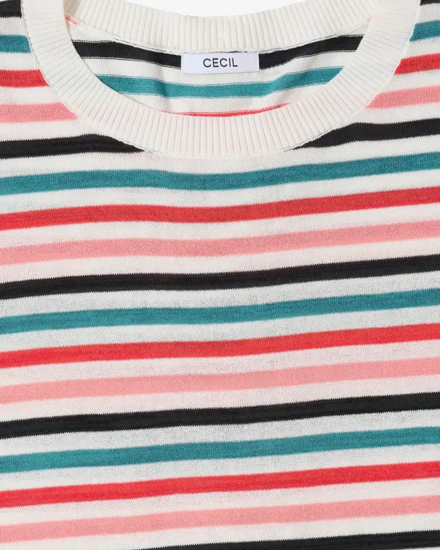Cecil Trui met Strepen - Raw Sand Beige