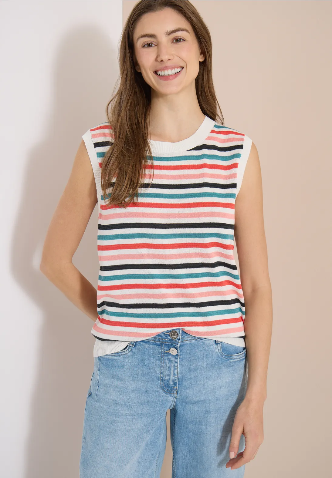 Cecil Pullover mit Streifen - Raw Sand Beige