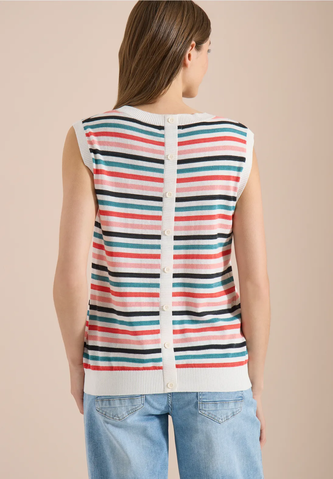 Cecil Trui met Strepen - Raw Sand Beige
