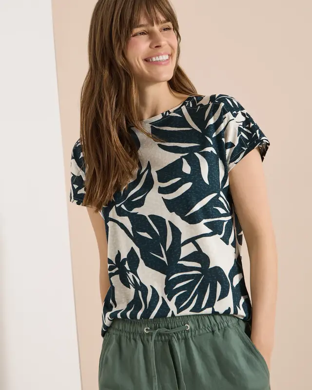 Cecil Shirt with Print - Palm Breeze Green