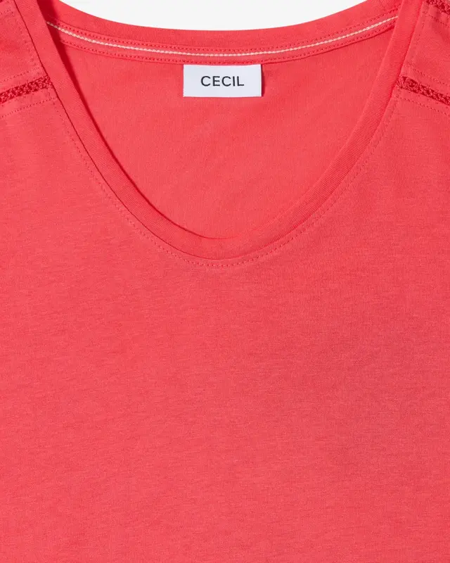 Cecil V-hals Shirt - Coral