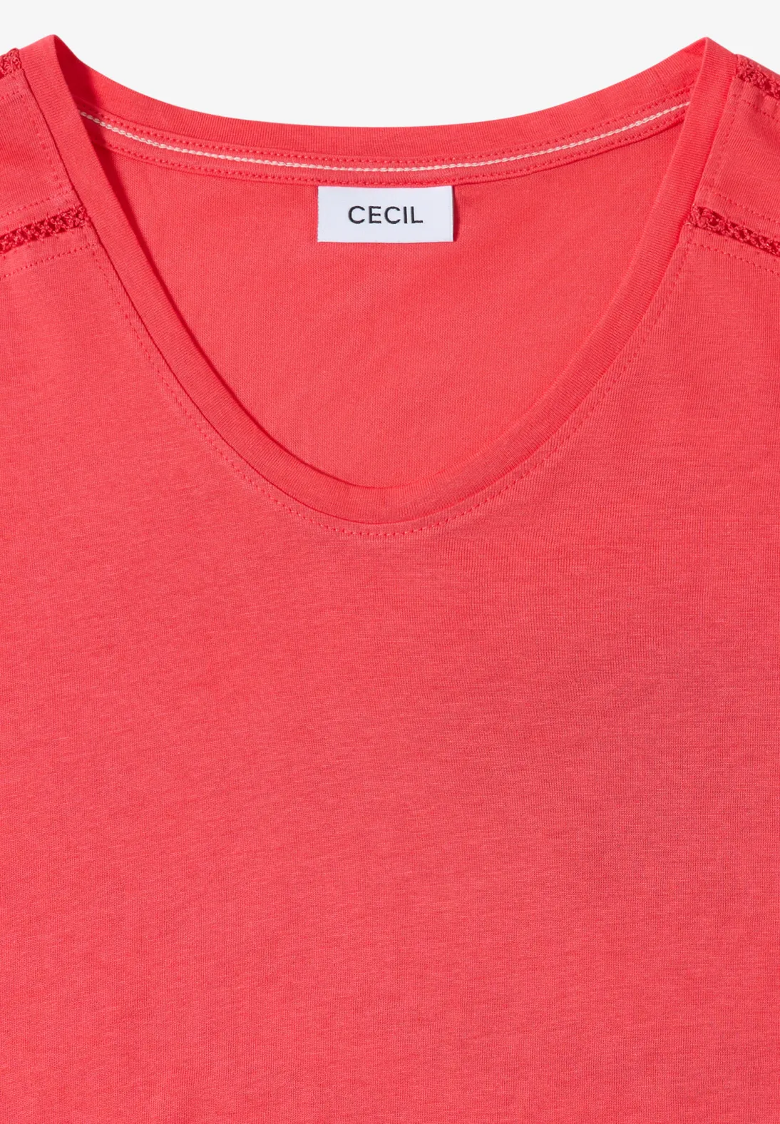 Cecil V-Neck Shirt - Coral