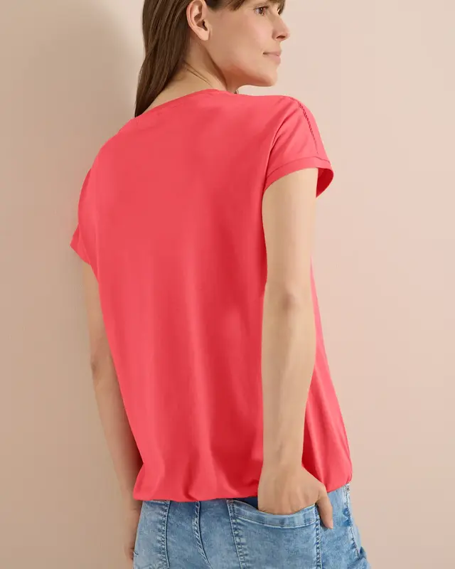 Cecil V-hals Shirt - Coral