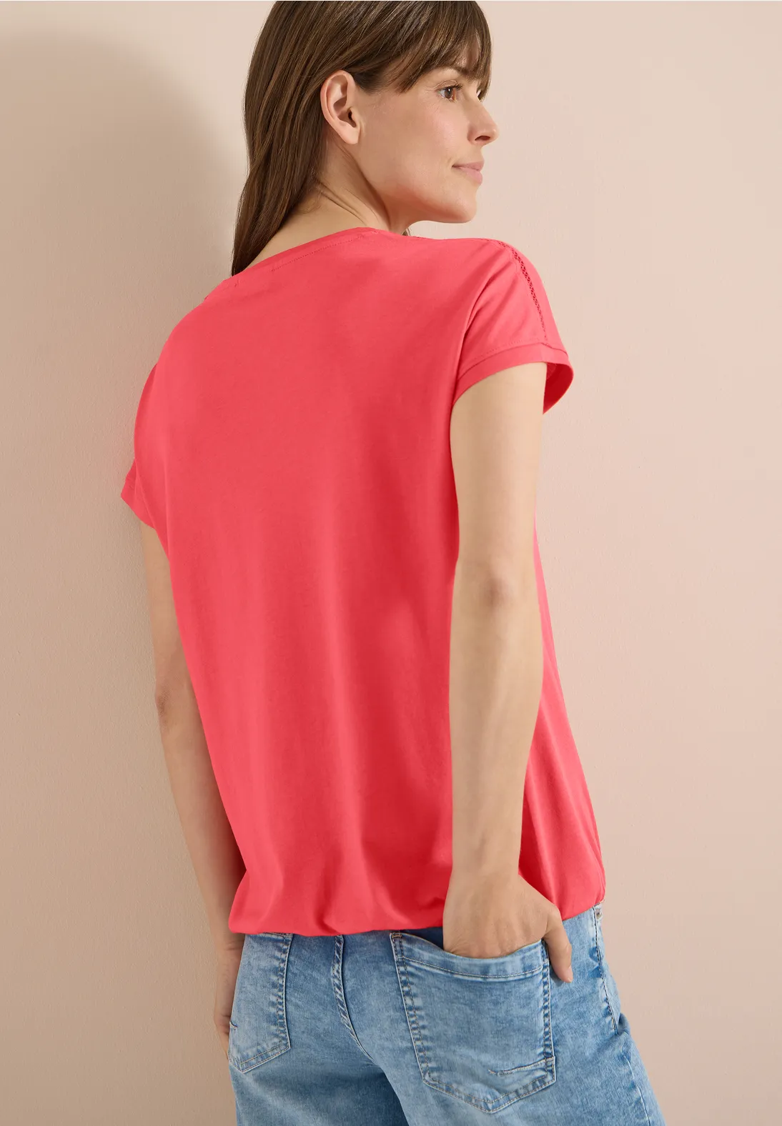 Cecil V-Neck Shirt - Coral