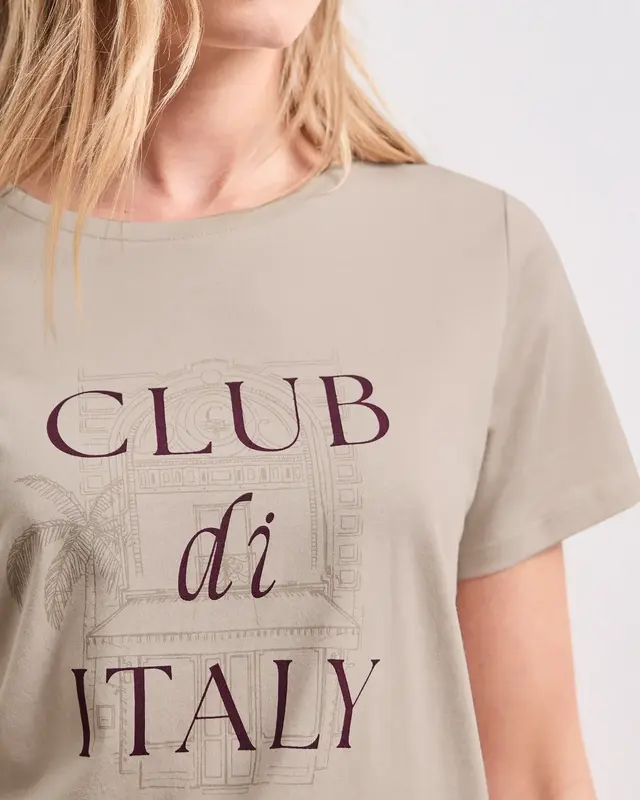 Street One Shirt met Artwork - Clay Sand