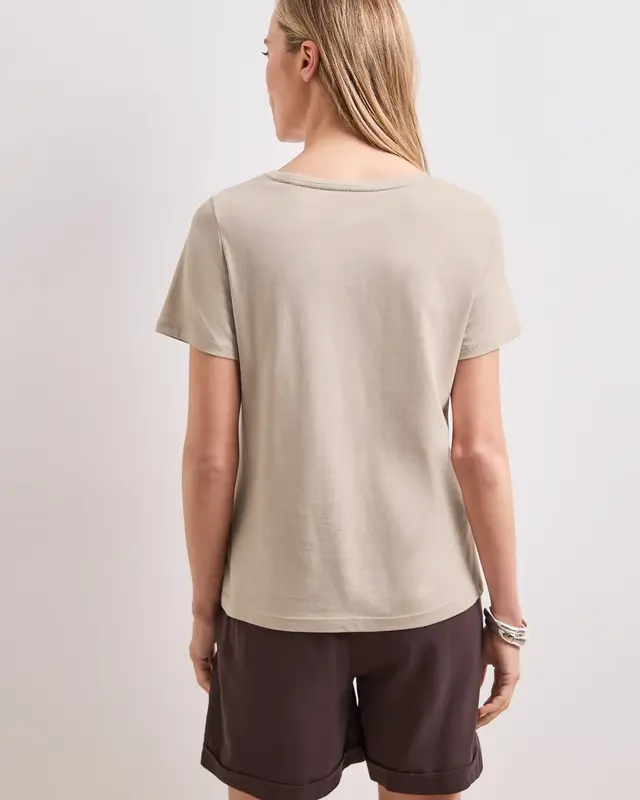 Street One Shirt met Artwork - Clay Sand
